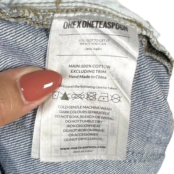 ONE x One Teaspoon | Hawks High Waisted Denim Shorts - Picture 4 of 9